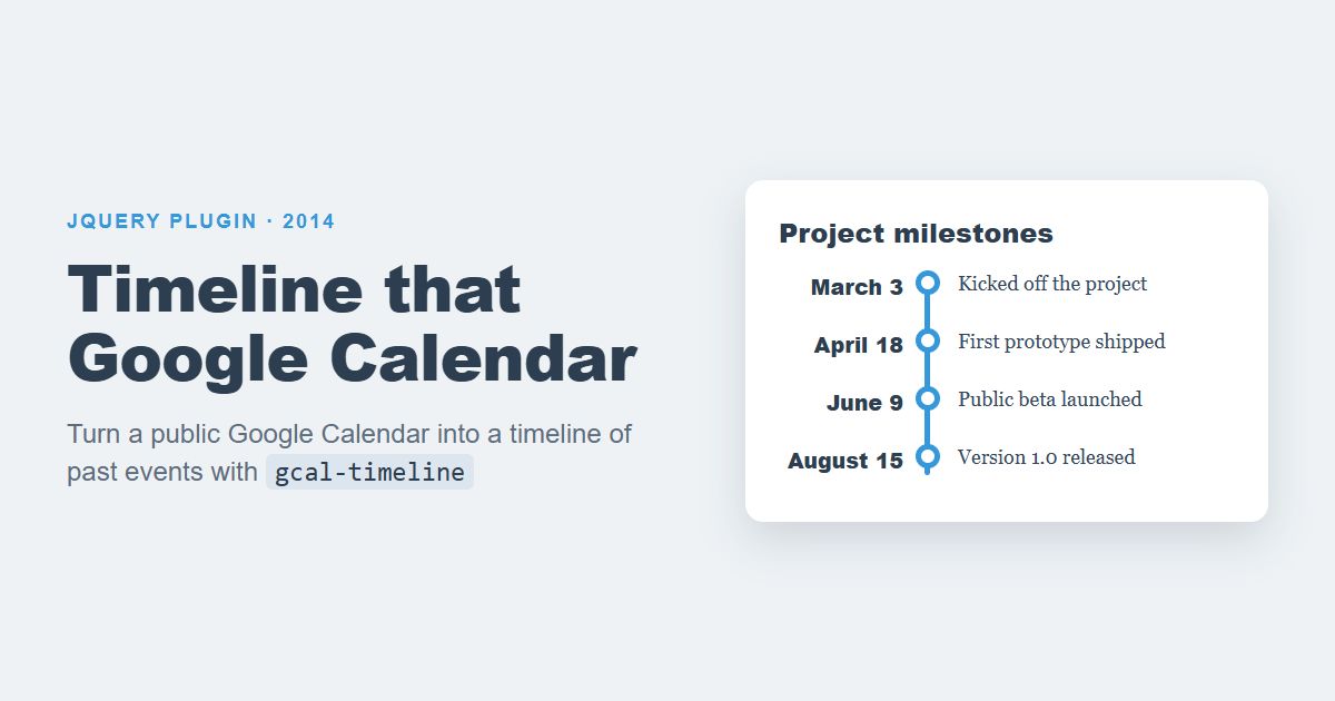 Featured image for Timeline that Google Calendar with gcal-timeline